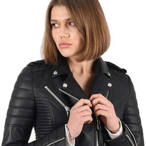 Real leather handmade motorcycle jacket